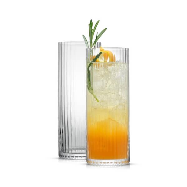 Elle Fluted Highball Juice Tumblers Glass - 16 oz. - (Set of 2)
