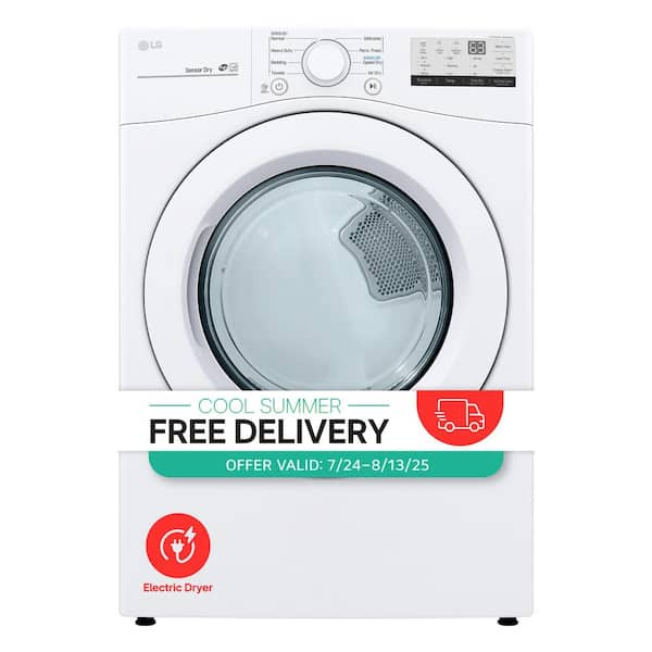 7.4 Cu. Ft. vented Stackable Electric Dryer in White with Sensor Dry