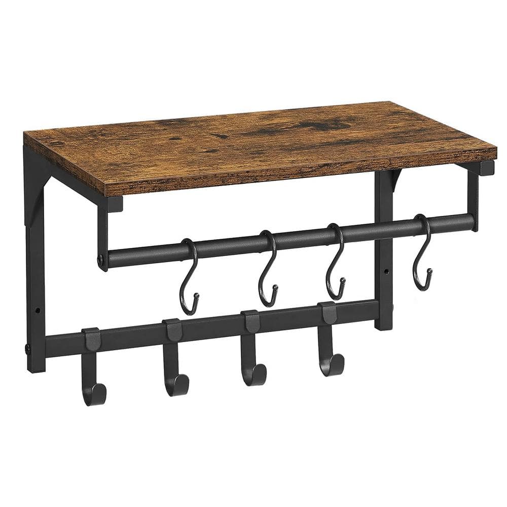 15.7 in. W x 9.4 in. D Decorative Wall Shelf,Rustic Brown Room Shelf Wall M