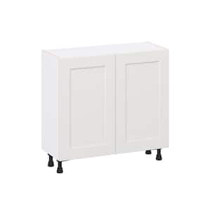 Roseland 36 in. W x 14 in. D x 34.5 in. H Assembled Shaker Full Height Doors Base Kitchen Cabinet in Warm White
