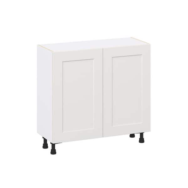 Roseland 36 in. W x 14 in. D x 34.5 in. H Assembled Shaker Full Height Doors Base Kitchen Cabinet in Warm White