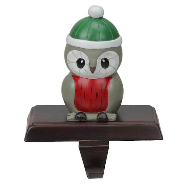 Northlight 6 in. Owl in a Winter Hat Christmas Stocking Holder