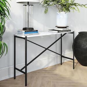 Braxton Black and Faux Marble Console Table