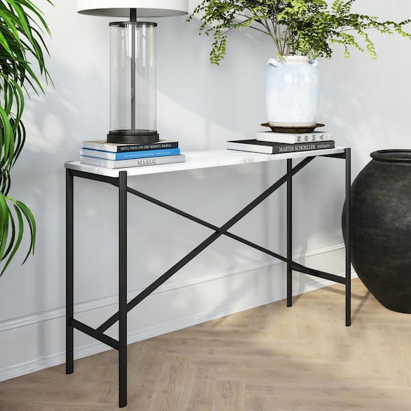 Meyer&Cross Braxton Black and Faux Marble Console Table