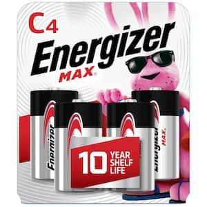 MAX C Batteries (4-Pack), C Cell Alkaline Batteries