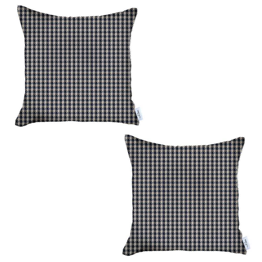 Mike&Co. New York Boho-Chic Houndstooth Reversible Pillow Cover (Set of 2)