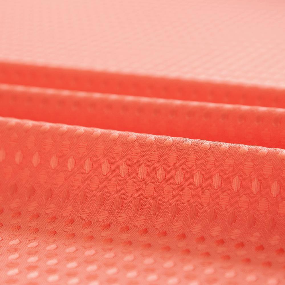 Coral Waffle Weave Fabric Shower Curtain with Detachable Liner