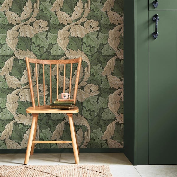 Acanthus Green Wallpaper Sample