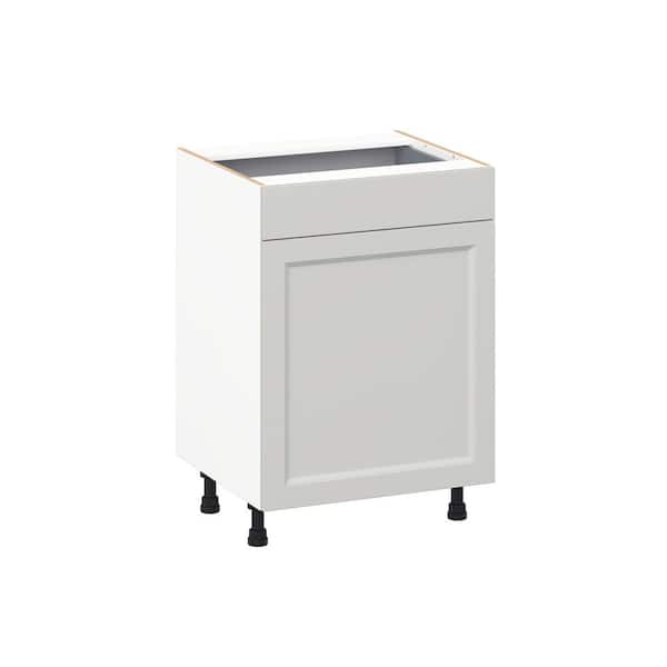Galveston 24 in. W x 21 in. D x 34.5 in. H Assembled Shaker Bath Base Kitchen Cabinet in Light Grey with 1-Drawer