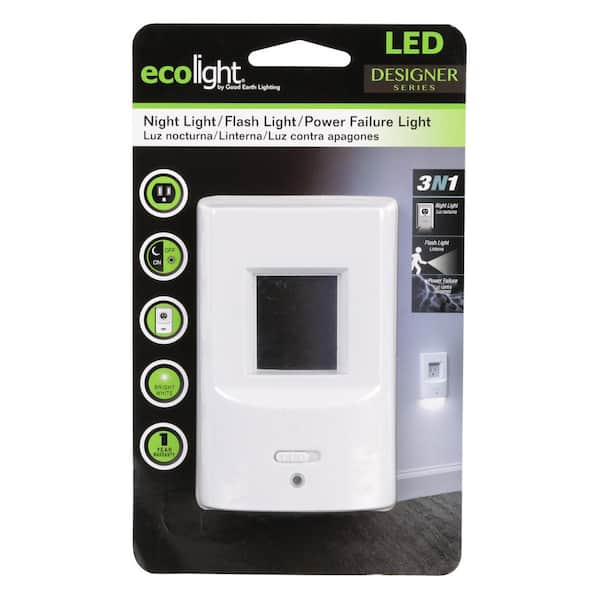 ECOLIGHT 1.2-Watt 5 in. Rechargeable Integrated LED Power Failure Motion  Sensor Night Light NL1150WHG05LF1E - The Home Depot