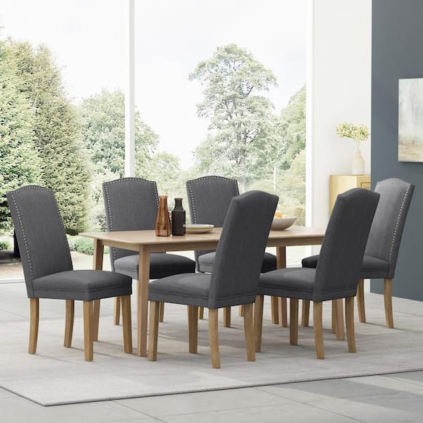 charcoal fabric dining chairs