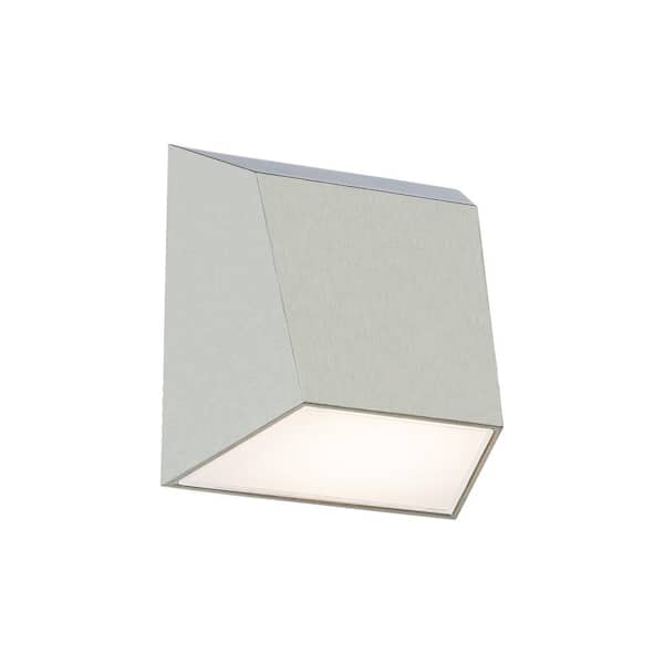 WAC Lighting Atlantis 120-Volt Brushed Aluminum Indoor/Outdoor Hardwired Coach Sconce with Color Selectable Integrated LED