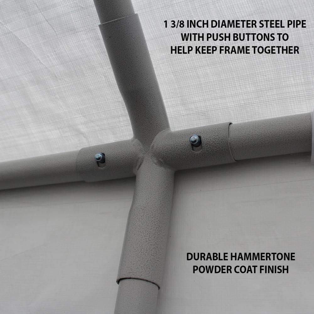 White 10' x 20' Steel Frame Universal Canopy