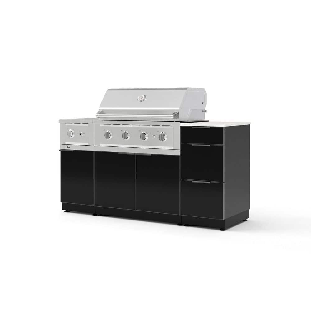 "Outdoor Kitchen 6-Piece 5-Burners Natural Gas Grill Island in Black w/36"" Performance Grill & Dekton Aeris- Countertop" price history on PriceWatchPro