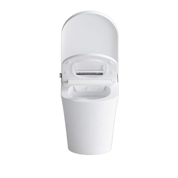 Staykiwi U- Shaped Smart Bidet in White with Heat Seat, one-key flushing and water mist cleaning Function
