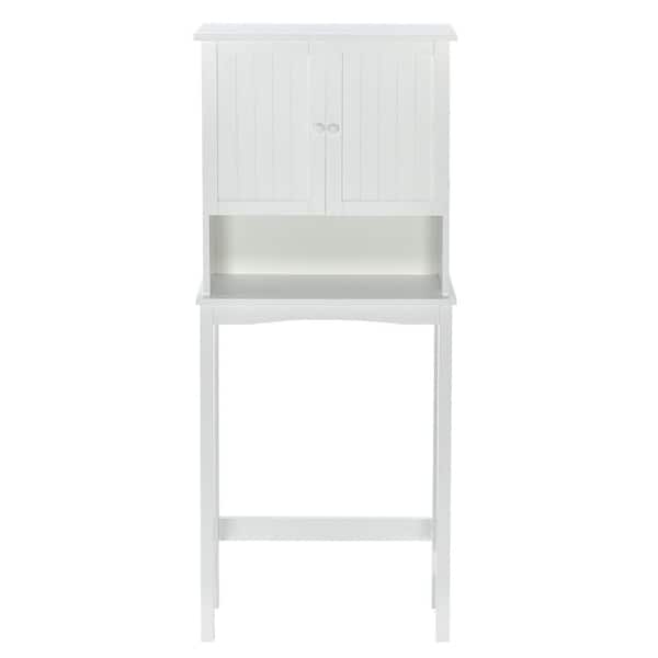 Aoibox 23.6 in. W x 62.2 in. H x 8.8 in. D White Over-the-Toilet Storage Cabinet Bathroom Space-Saving Storage