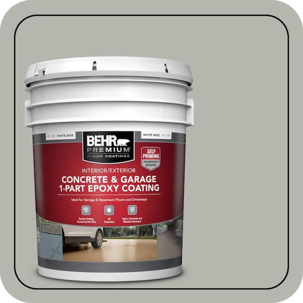 5 gal. #PPU25-08 Heirloom Silver Self-Priming 1-Part Epoxy Satin Interior/Exterior Concrete and Garage Floor Paint