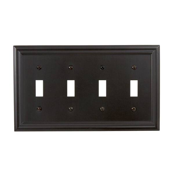 AMERELLE Bronze 4-Gang Toggle Wall Plate