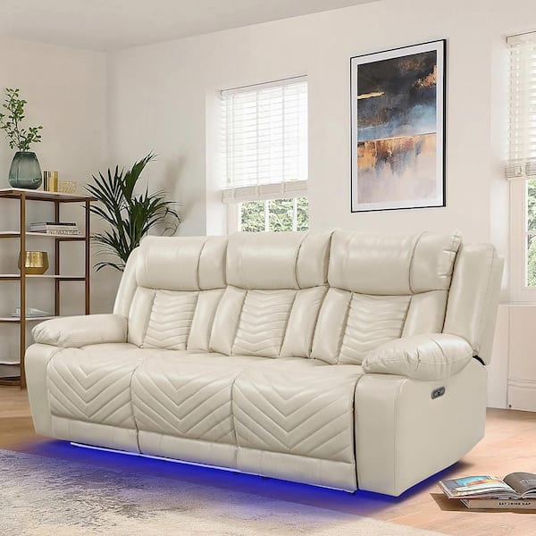 Lazzara Durant 87 in. W Pillow Top Arm Faux Leather Rectangle 2
