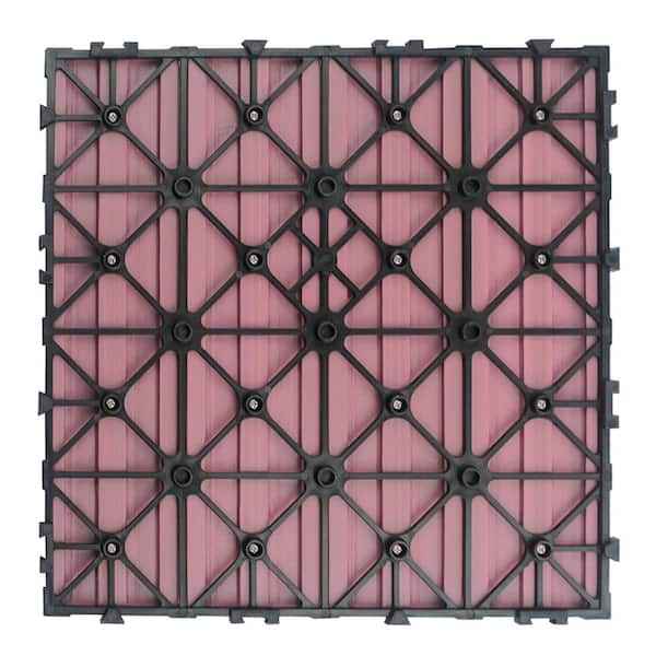 UltraShield Naturale 1 ft. x 1 ft. Quick Deck Outdoor Composite Deck Tile Sample in Seoul Pink