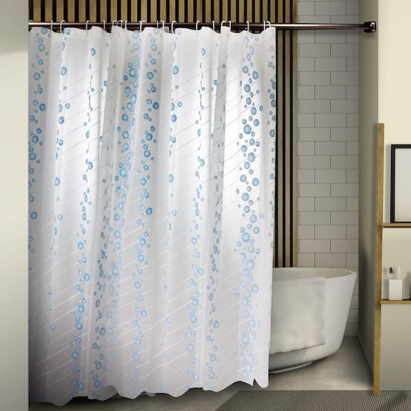 Bubble Column Shower Curtain, Floating Shower Curtain Rod