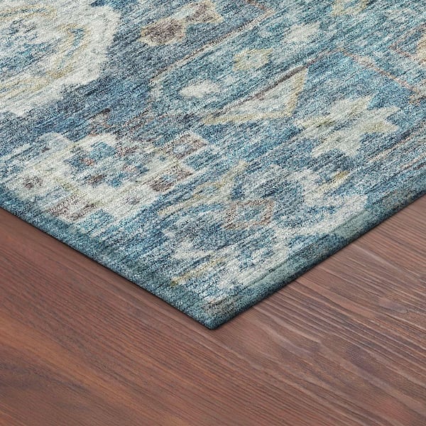 Chantille Machine Washable Indoor/Outdoor Abstract ACN2356 Denim 9 ft. x 12 ft. Area Rug