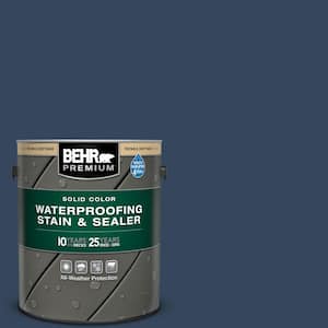 1 gal. #MQ5-54 Compass Blue Solid Color Waterproofing Exterior Wood Stain and Sealer