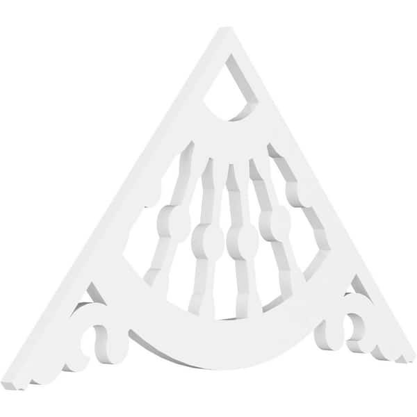 Ekena Millwork 1 in. x 36 in. x 21 in. (14/12) Pitch Wagon Wheel Gable Pediment Architectural Grade PVC Moulding