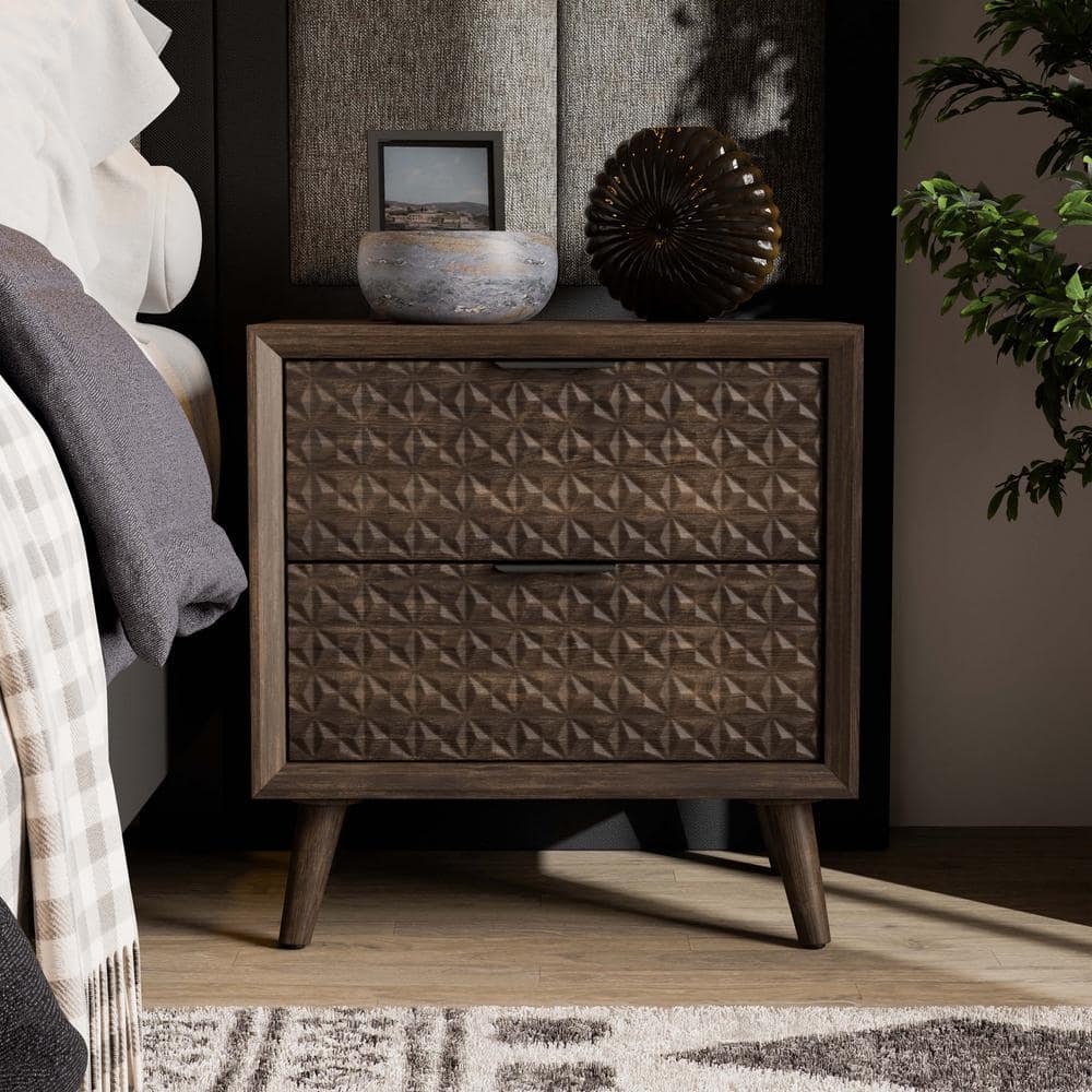 Furniture of America Thease Dark Brown 2-Drawer 23.5 in. W