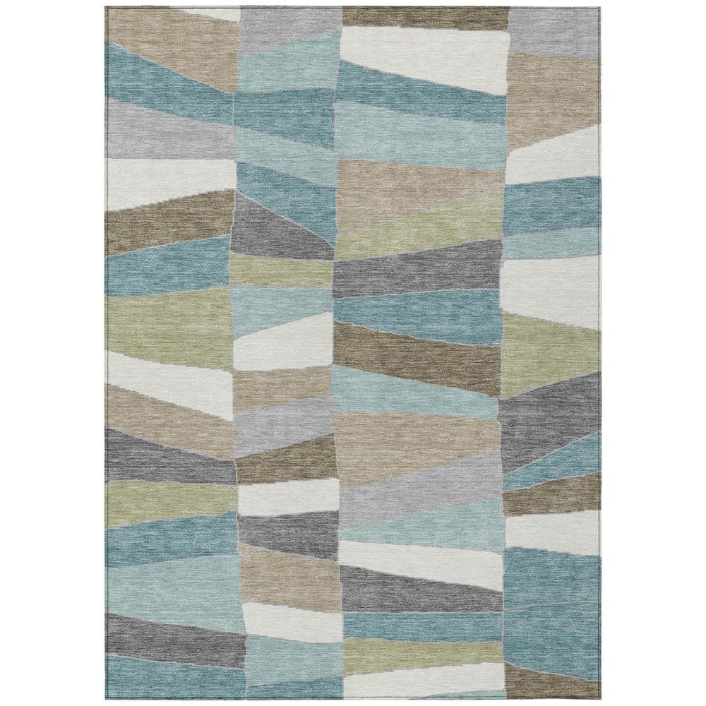 Chantille Machine Washable Indoor/Outdoor Abstract ACN2836 Teal 3 ft. x 5 ft. Area Rug price history on PriceWatchPro