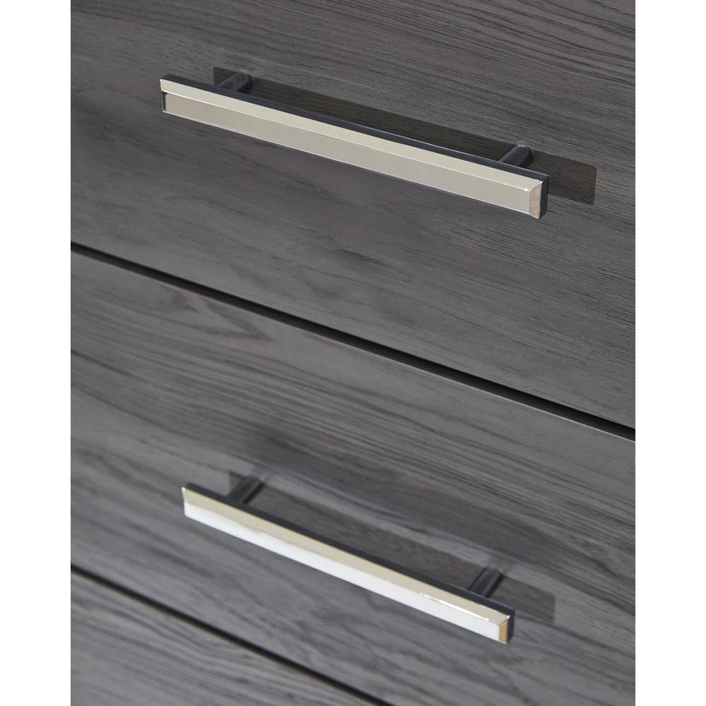 Modern Gray 2-Drawer Nightstand with USB Charging Station