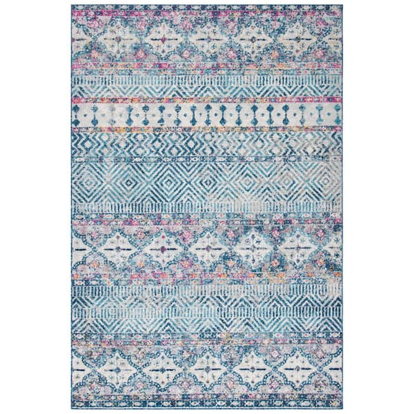 SAFAVIEH Madison Denim Blue/Purple Doormat 3 ft. x 5 ft. Area Rug