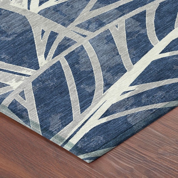 Chantille Machine Washable Indoor/Outdoor Abstract ACN2866 Navy 10 ft. x 14 ft. Area Rug