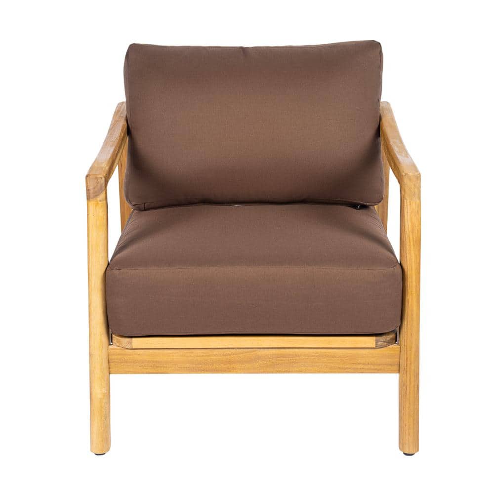 Outdoor Club Chair Acacia Wood Frame with Rope & Beige Cushions price history on PriceWatchPro