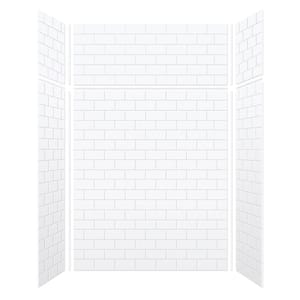 Saramar 60 in. W x 96 in. H x 36 in. D 6-Piece Glue to Wall Alcove Shower Wall Kit with Extension in. White