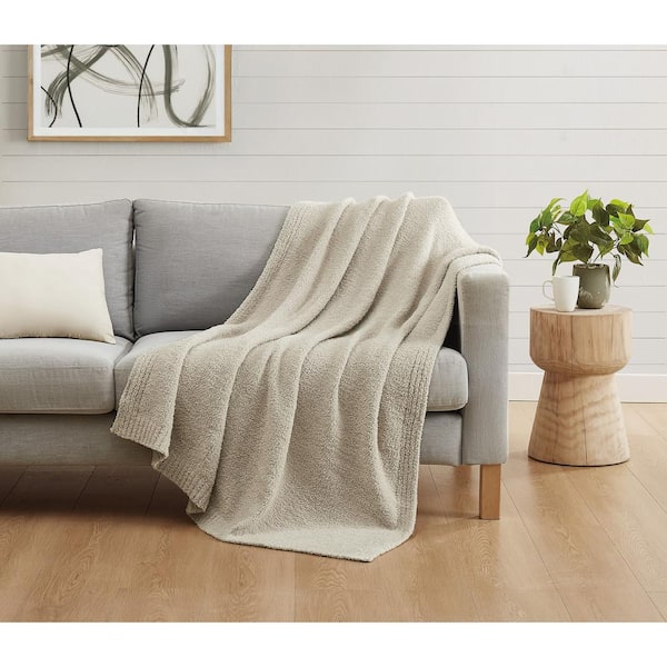 Truly Soft Cozy Knit Throw Beige Polyester 1-Piece 50 x 70 Throw Blanket  TH5553BG-9100 - The Home Depot