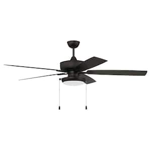 Outdoor Super Pro-119 60 in. Indoor/Outdoor Dual Mount Flat Black Ceiling Fan with Optional LED Light Kit