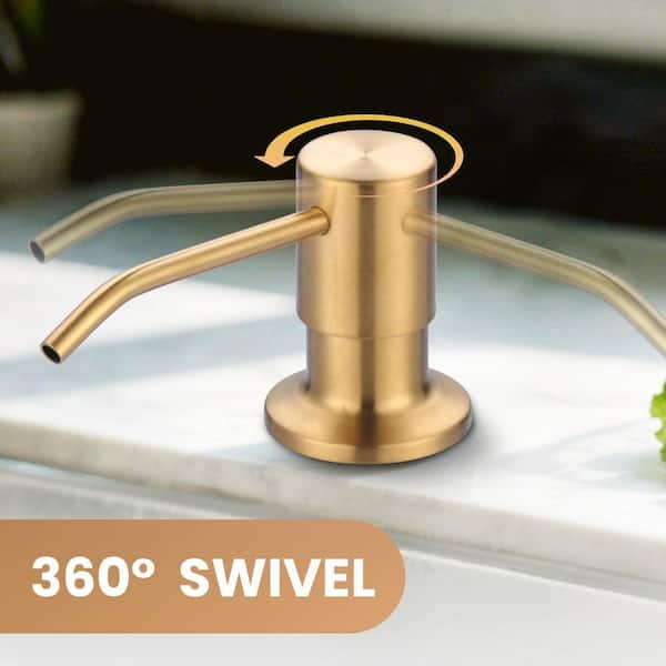 VEVETTA Brushed Gold Stainless Steel Soap Dispenser for Kitchen