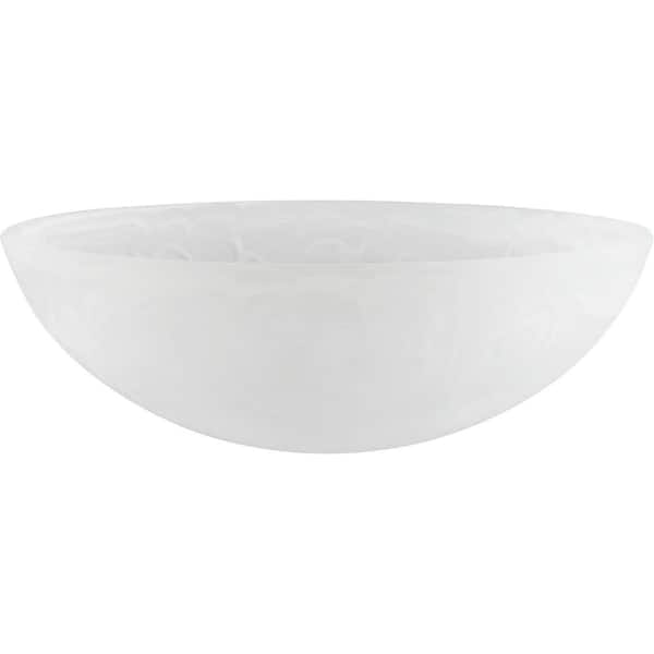 Glass Dome 4 H x 11-7/8 D, Alabaster Glass Dome Torchiere/Swag Lamp and Pendant Shade with 1-5/8 in. Neckless Fitter