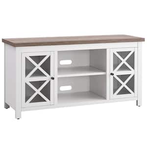 Colton 47.75 in. White and Gray Oak TV Stand Fits TV's up to 55 in.