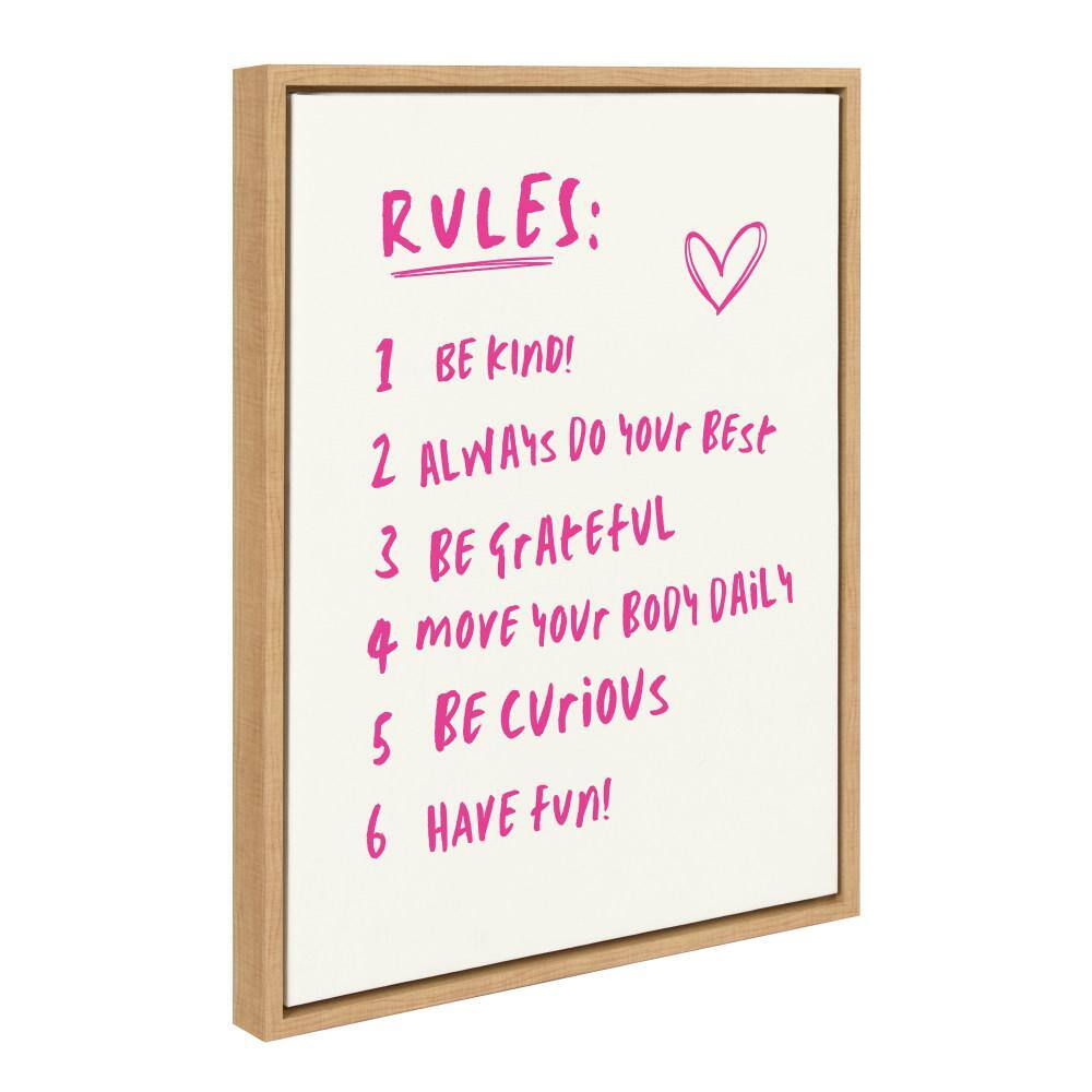 Natural Wood Framed Motivational Quote Canvas Print