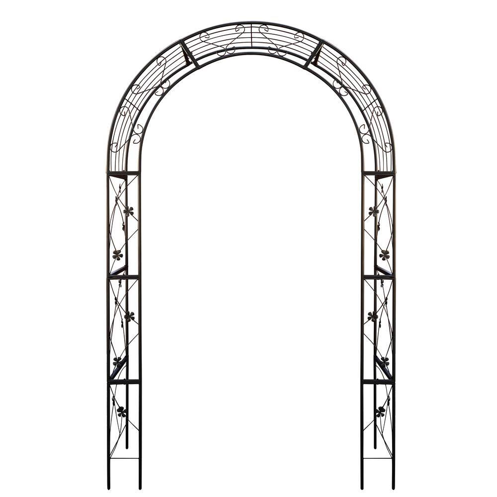 98.4 in. Metal Garden Arch Garden Arbor Trellis Climbing Plants Support Wedding Archway, Black price history on PriceWatchPro