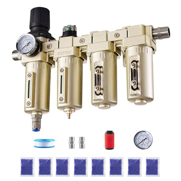 Air Compressor Filter Regulator, 3/4 in. Air Drying System with Micron Filters & Double Desiccant Dryer