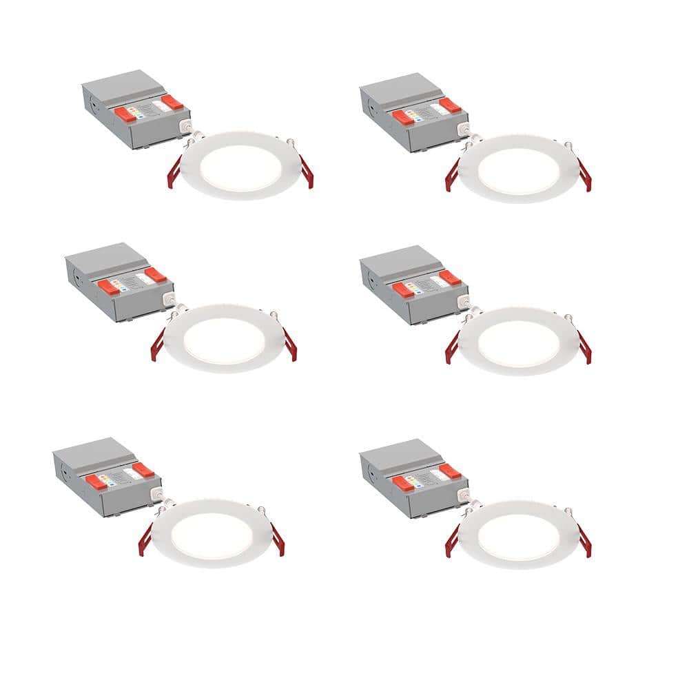 Matte White 4'' Aluminum LED Recessed Lighting Kit