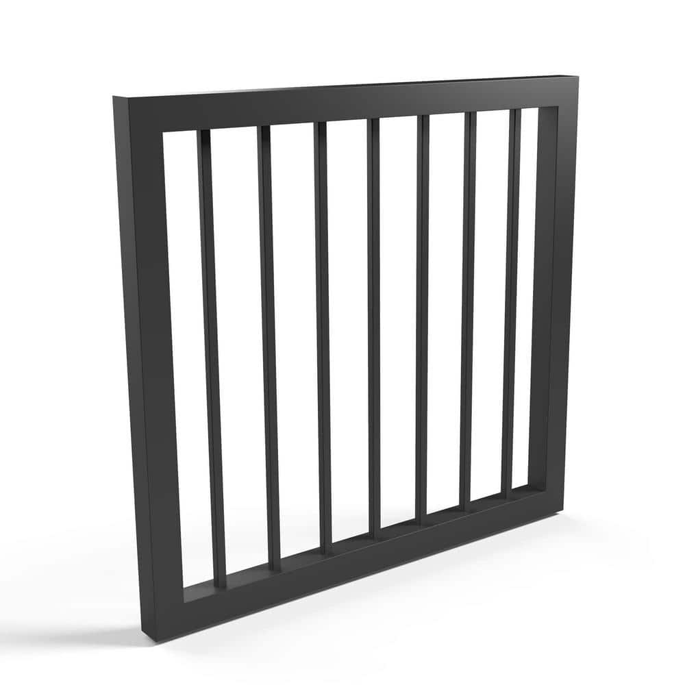 Fortress Building Products Fortress Al13 PLUS 34-in x 34.5-in Black Sand Powder Coat Aluminum Gate