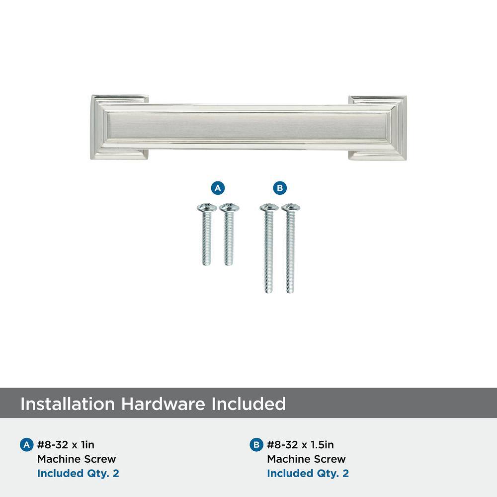 Brushed Nickel Traditional Cabinet Bar Pull with Mounting Hardware