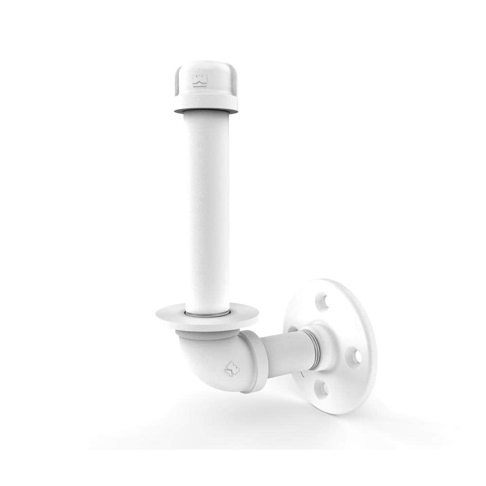 Matte White Industrial Wall Mounted Toilet Paper Holder