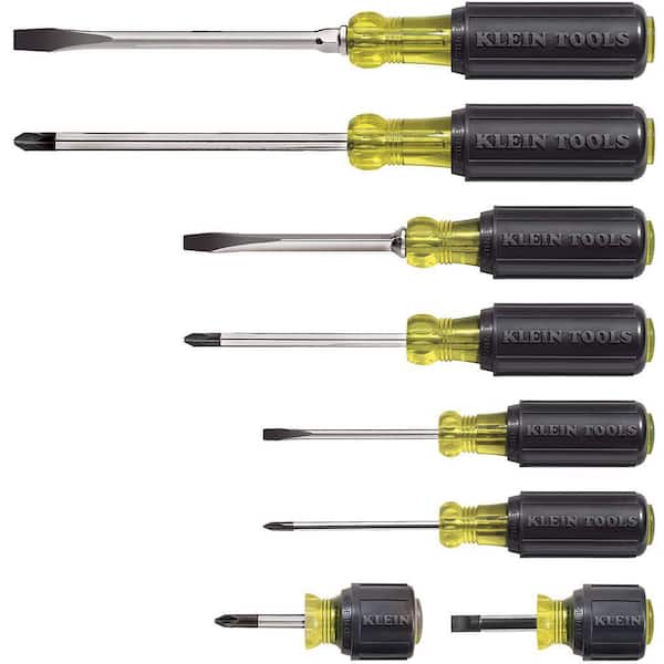 Screwdriver Set Assorted Phillips-Slotted with Cushion Grip Handles 8-Piece 