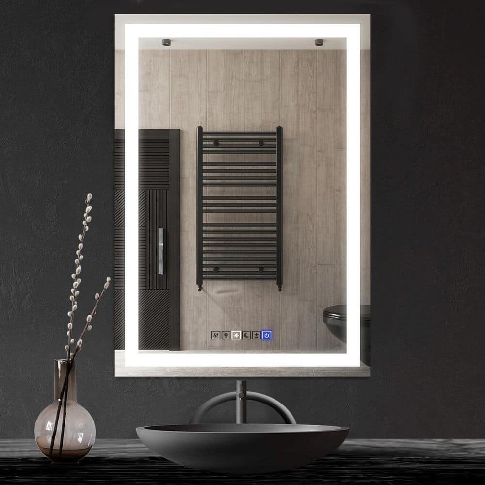 24" x 36" Frameless LED Lighted Rectangular Bathroom Mirror