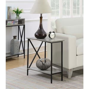 Tucson 23.75 in. H Faux Birch and Black Wedge End Table